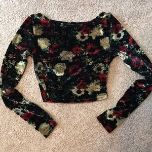 Urban Outfitters Kimchi Blue Velvet Crop Top